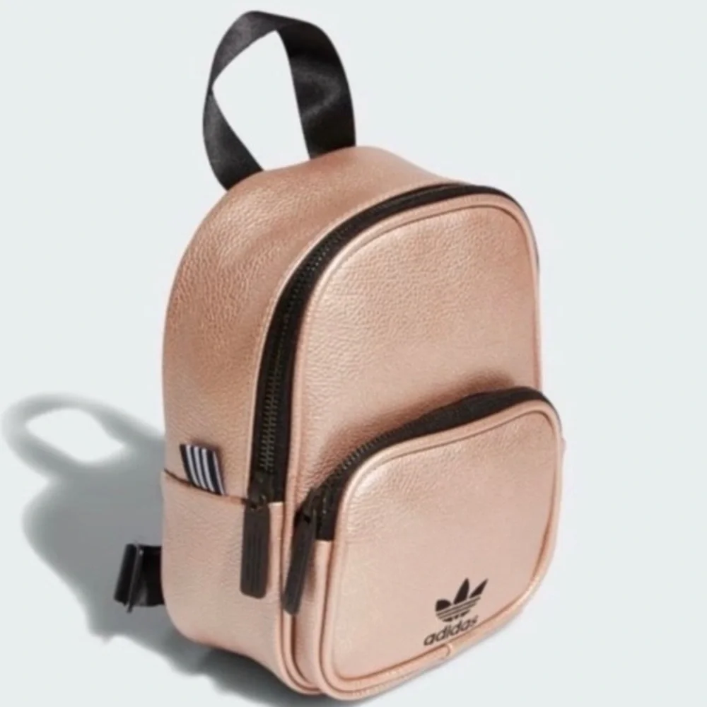 Adidas | Rose Gold Mini Pebbled Faux Leather Backpack